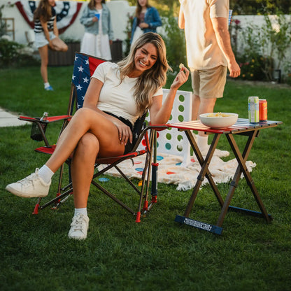 Patented Spring-Action Comfort Pro Rocker - USA Anniversary Deluxe - Choice 424 - Freestyle Rocker Portable Outdoor Folding Chair Detail