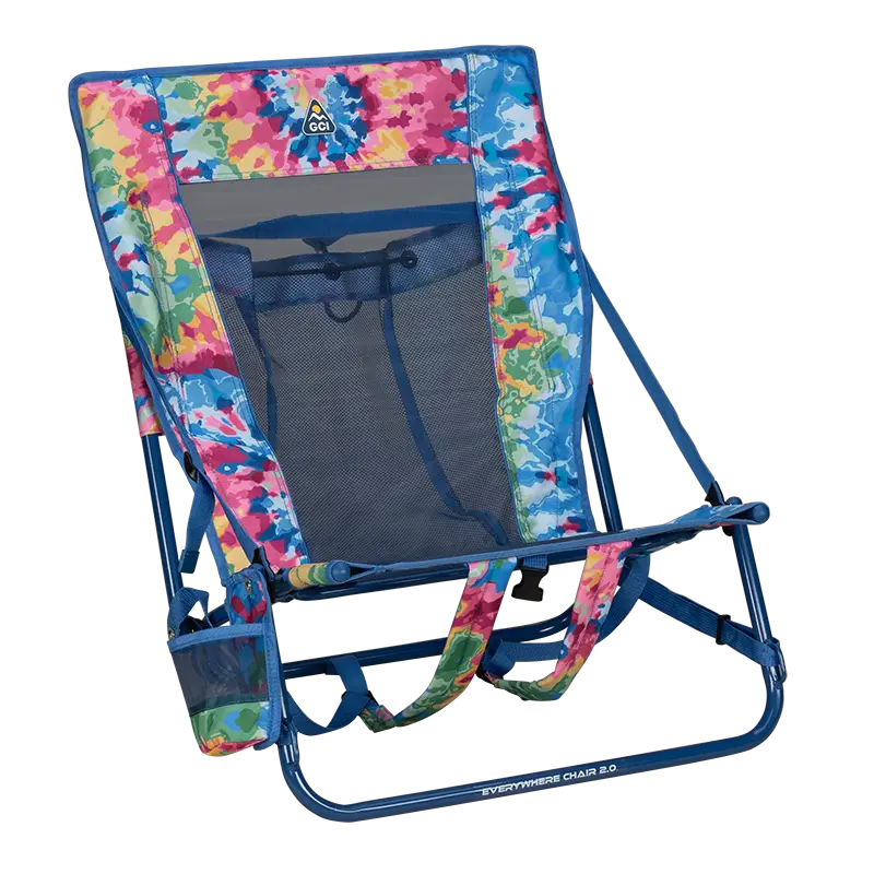 Sand-Friendly Everywhere Chair 2 - Choice 656 - Multi-Position Outdoor Beach Chair with Pillow - Tie Dye