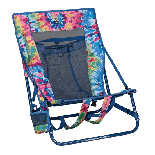 Sand-Friendly Everywhere Chair 2 - Choice 656 - Multi-Position Outdoor Beach Chair with Pillow - Tie Dye