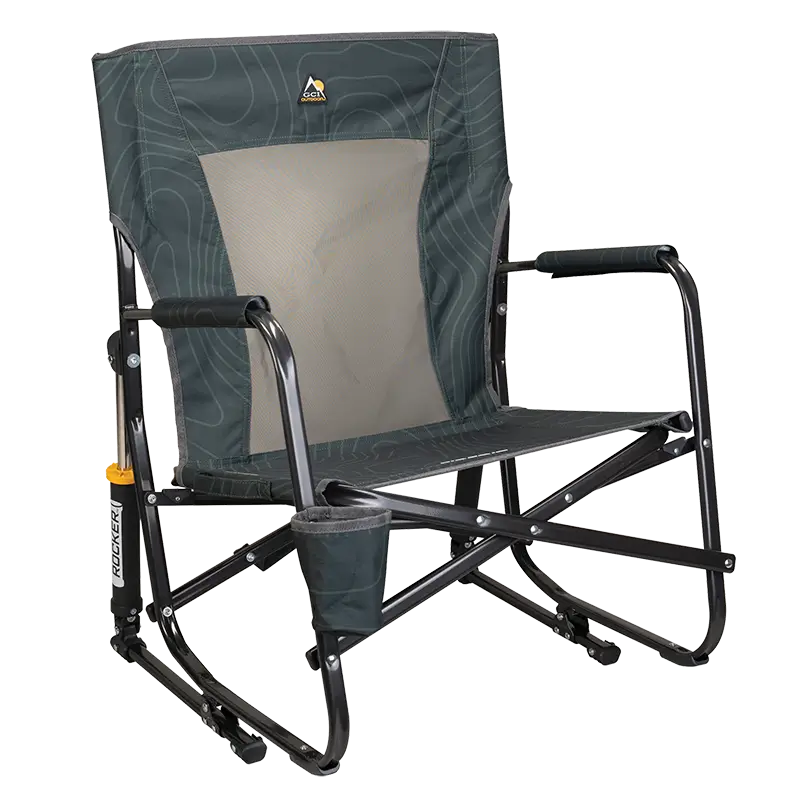 Heavy-Duty Freestyle FirePit Rocker - Choice 737 - Freestyle Rocker Portable Outdoor Folding Chair - Hunter Topo