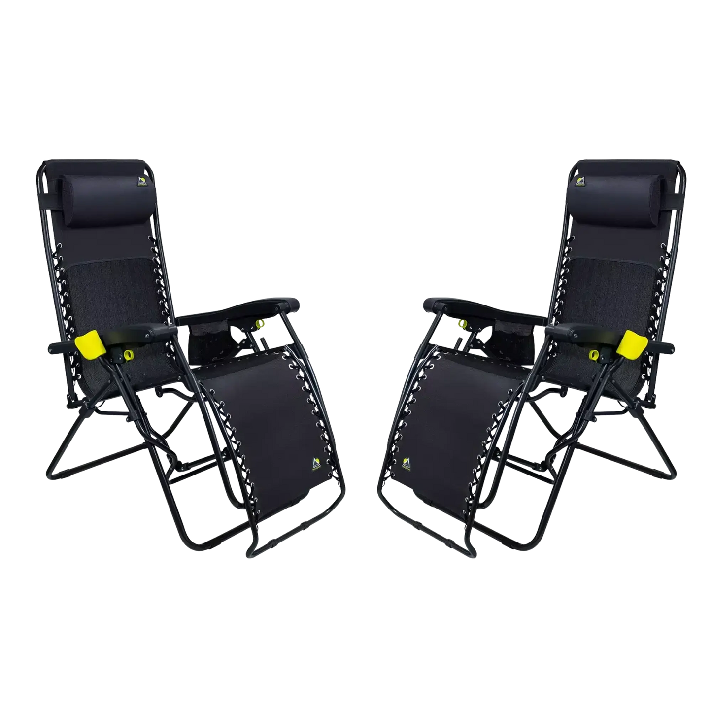Reclining Beach Freeform Zero Gravity Lounger Bundle - Choice 507 - Multi-Position Outdoor Beach Chair with Pillow - Black