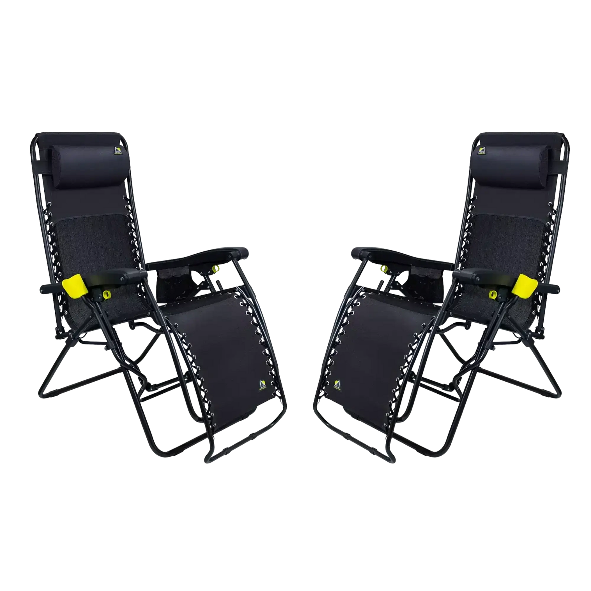 Reclining Beach Freeform Zero Gravity Lounger Bundle - Choice 507 - Multi-Position Outdoor Beach Chair with Pillow - Black
