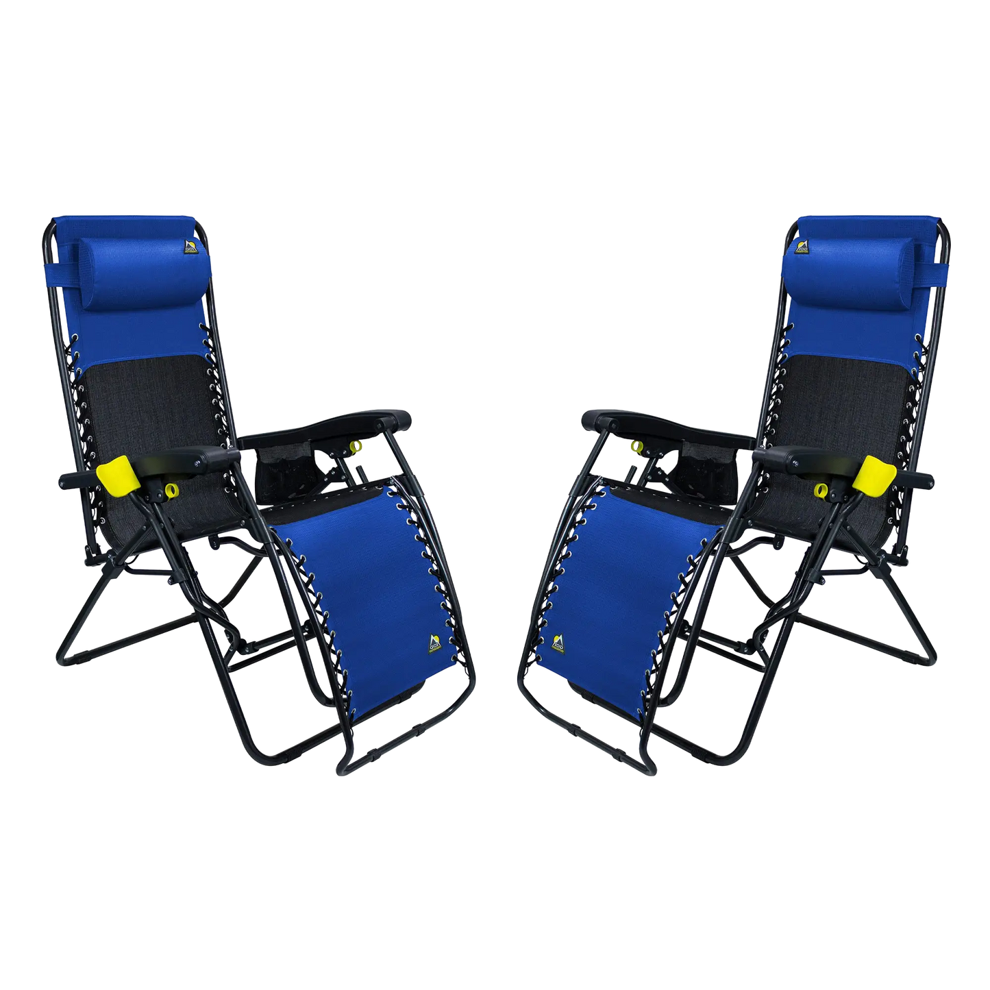 Reclining Beach Freeform Zero Gravity Lounger Bundle - Choice 507 - Multi-Position Outdoor Beach Chair with Pillow - Royal Blue