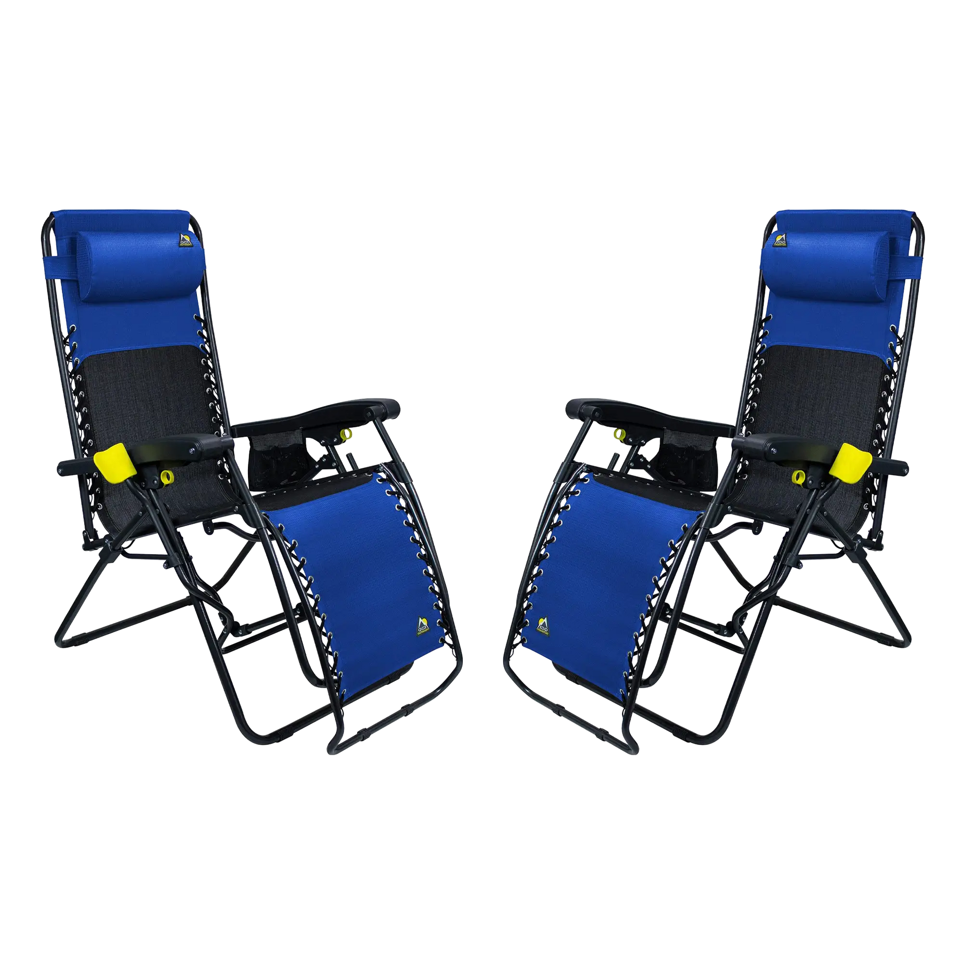 Reclining Beach Freeform Zero Gravity Lounger Bundle - Choice 507 - Multi-Position Outdoor Beach Chair with Pillow - Royal Blue