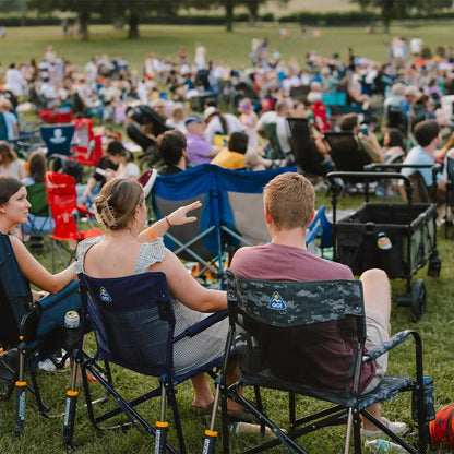 Luxury Camp Freestyle Rocker Elite - Choice 460 - Heavy-Duty Kickback Rocker with Beverage Holder Detail