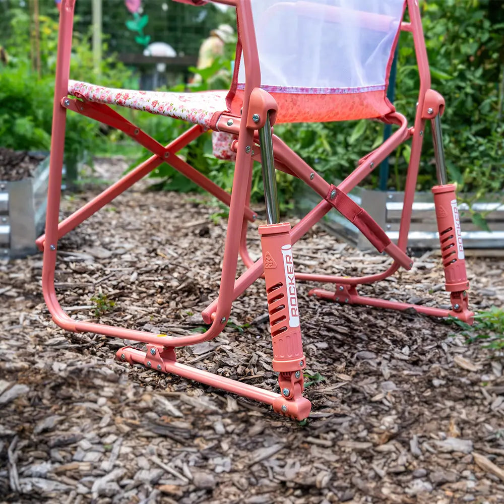 Luxury Camp Freestyle Rocker Elite - Choice 460 - Heavy-Duty Kickback Rocker with Beverage Holder Detail