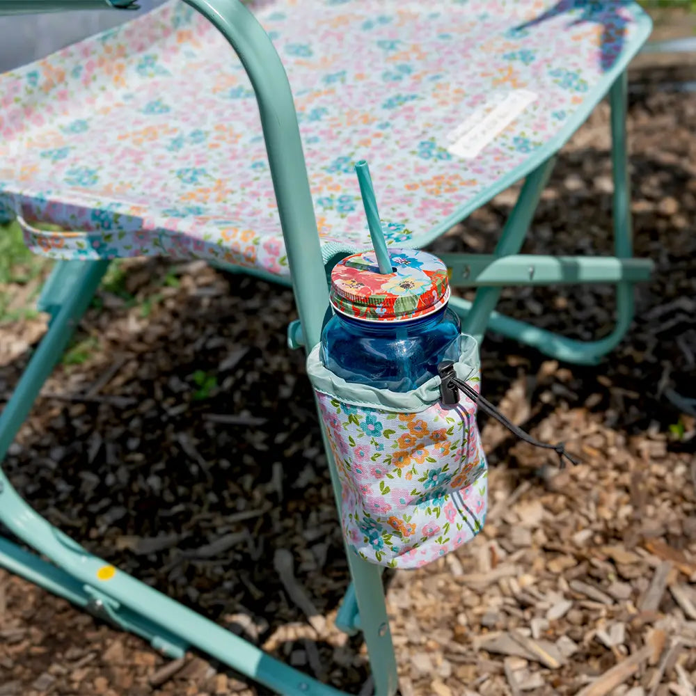 Luxury Camp Freestyle Rocker Elite - Choice 460 - Heavy-Duty Kickback Rocker with Beverage Holder Detail