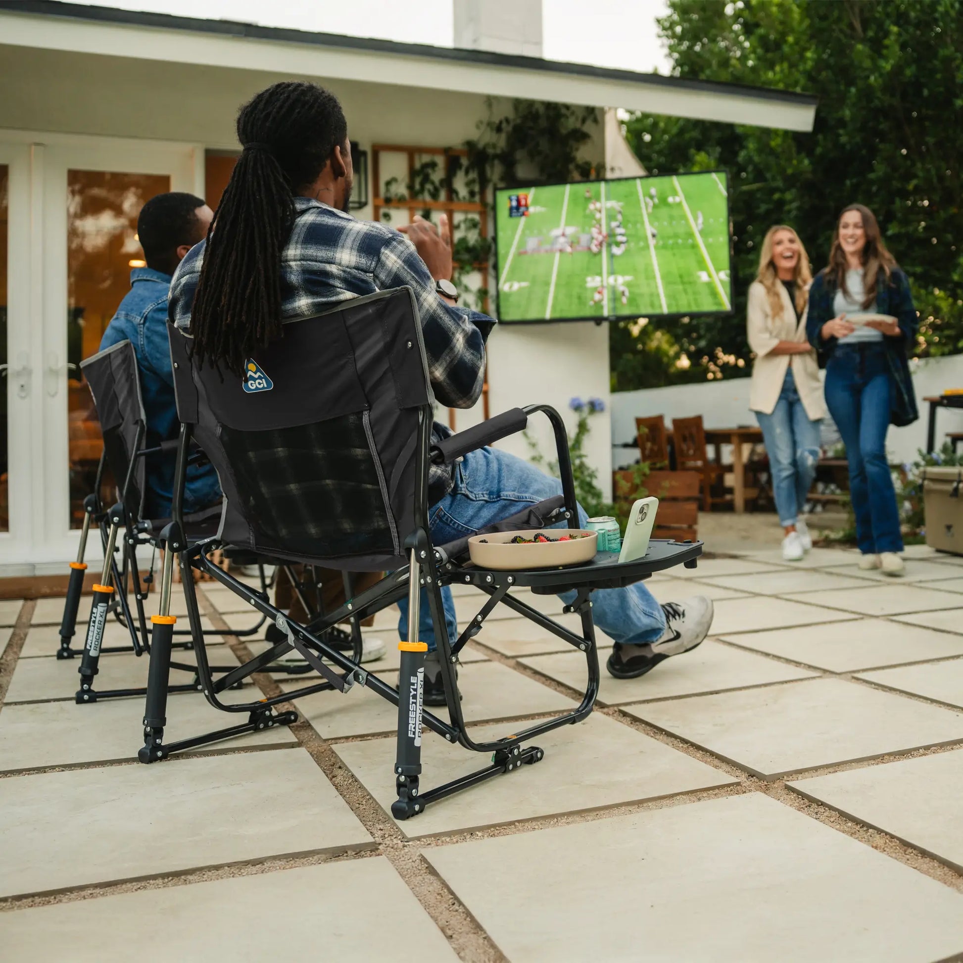 Heavy-Duty Freestyle Freestyle Rocker XL with Side Table - Choice 836 - Heavy-Duty Kickback Rocker with Beverage Holder Detail