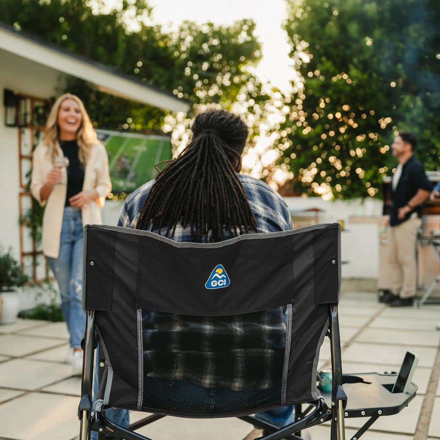 Heavy-Duty Freestyle Freestyle Rocker XL with Side Table - Choice 836 - Heavy-Duty Kickback Rocker with Beverage Holder Detail
