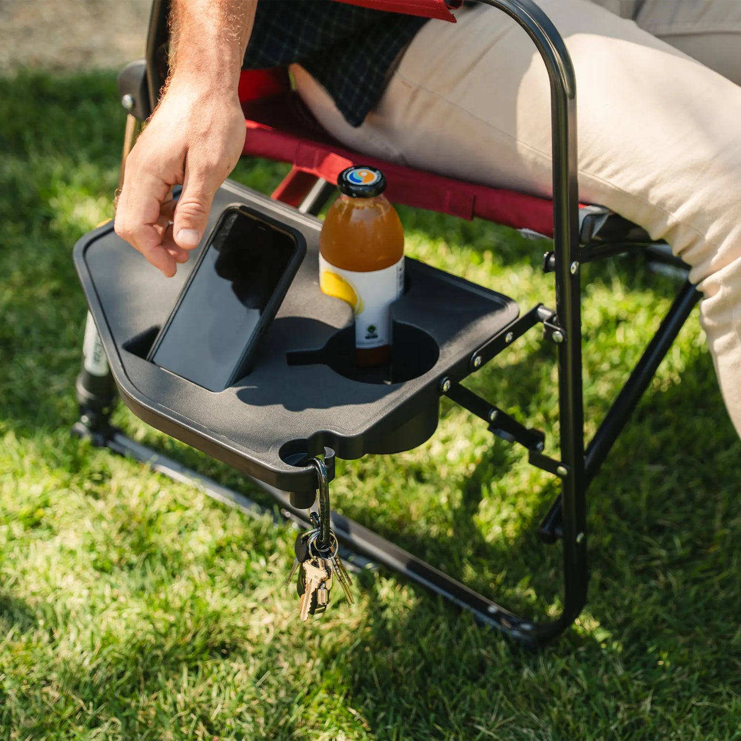 Heavy-Duty Freestyle Freestyle Rocker XL with Side Table - Choice 836 - Heavy-Duty Kickback Rocker with Beverage Holder Detail