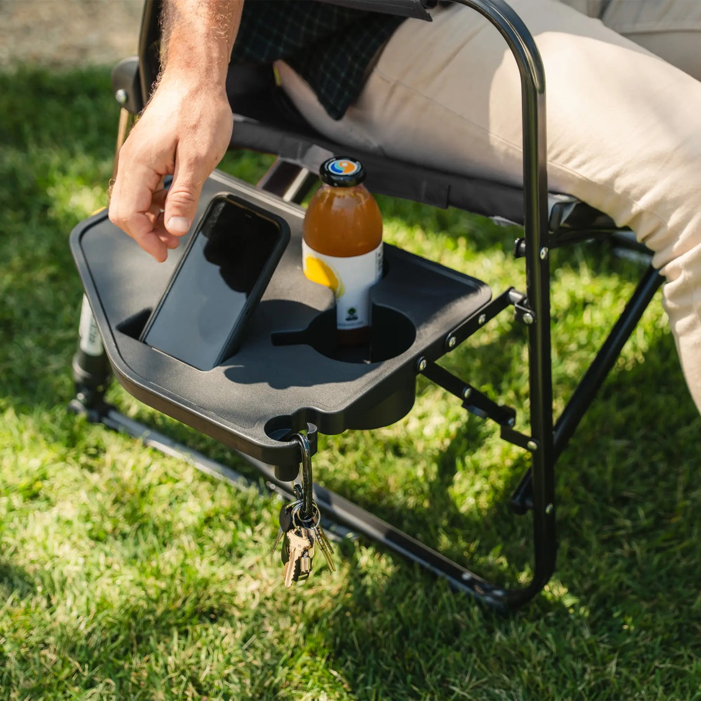 Heavy-Duty Freestyle Freestyle Rocker XL with Side Table - Choice 836 - Heavy-Duty Kickback Rocker with Beverage Holder Detail