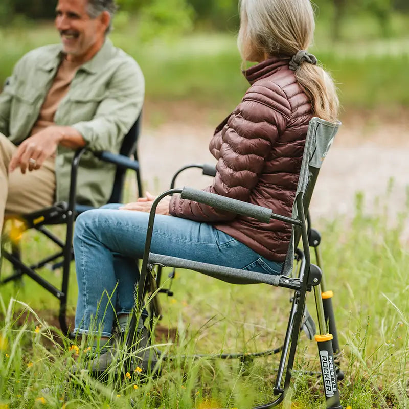 Heavy-Duty Freestyle Freestyle Rocker with Side Table - Choice 853 - RoadTrip Rocker Smooth Motion Camp Chair Detail