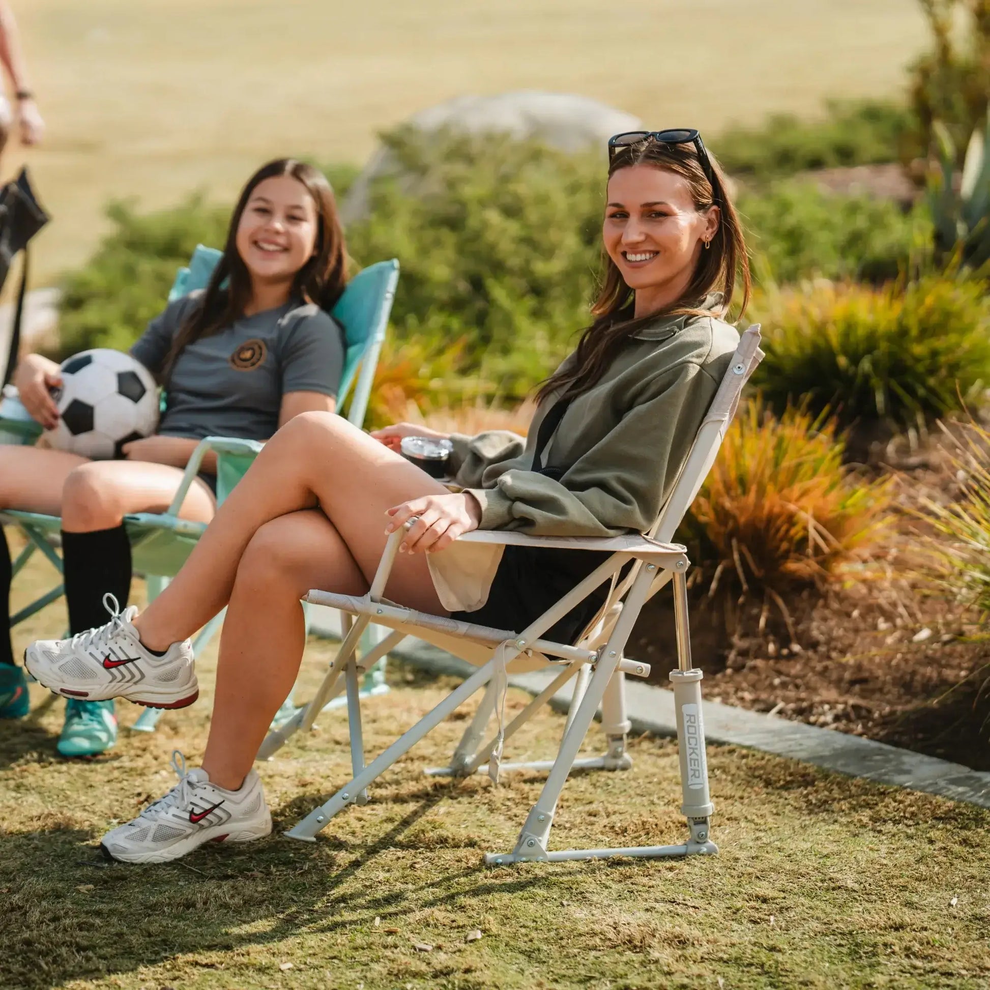 Smooth Motion Kickback Rocker - Choice 345 - Patented Spring-Action Rocking Chair for Camping Detail