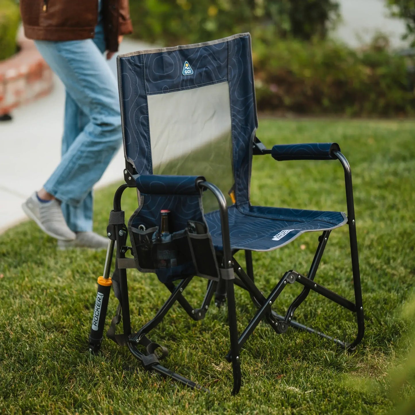 Luxury Camp Stowaway Rocker - Choice 794 - Freestyle Rocker Portable Outdoor Folding Chair Detail