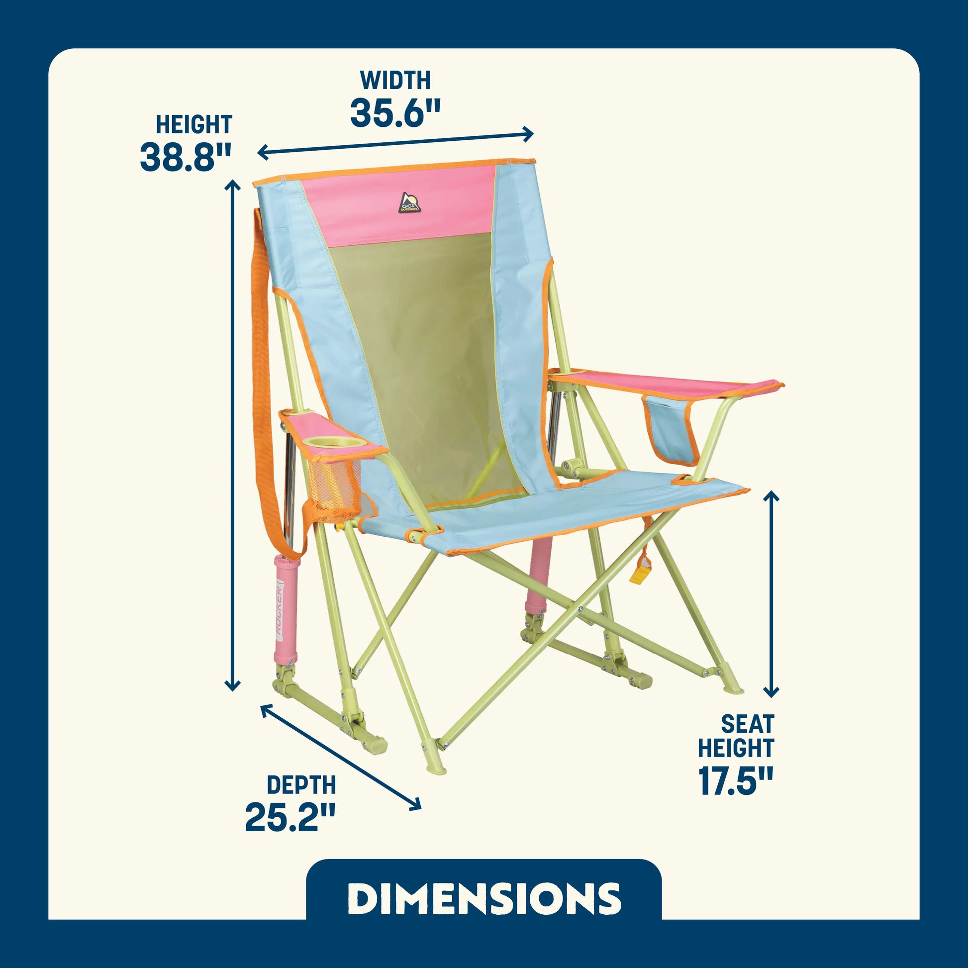 Heavy-Duty Freestyle Comfort Pro Rocker - Choice 375 - Freestyle Rocker Portable Outdoor Folding Chair Detail
