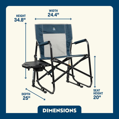 Heavy-Duty Freestyle Freestyle Rocker with Side Table - Choice 853 - RoadTrip Rocker Smooth Motion Camp Chair Detail