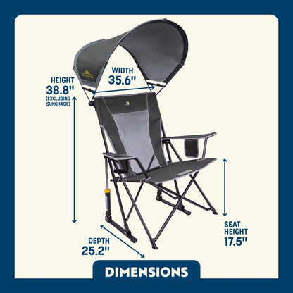 Premium All-Weather SunShade Rocker - Choice 550 - RoadTrip Rocker Smooth Motion Camp Chair Detail