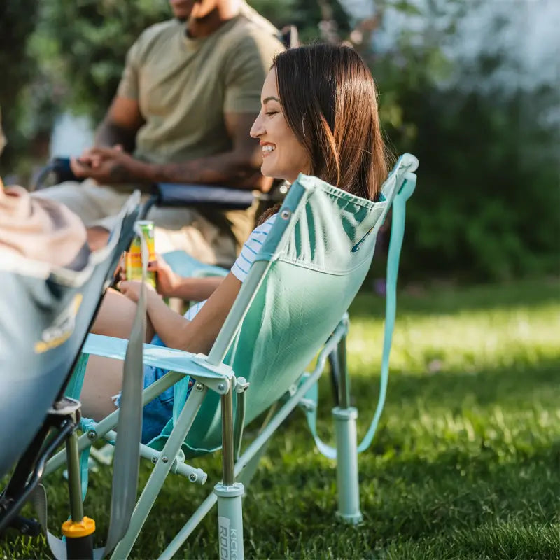 Smooth Motion Kickback Rocker - Choice 345 - Patented Spring-Action Rocking Chair for Camping Detail