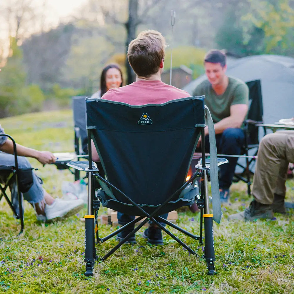 Smooth Motion Kickback Rocker - Choice 345 - Patented Spring-Action Rocking Chair for Camping Detail