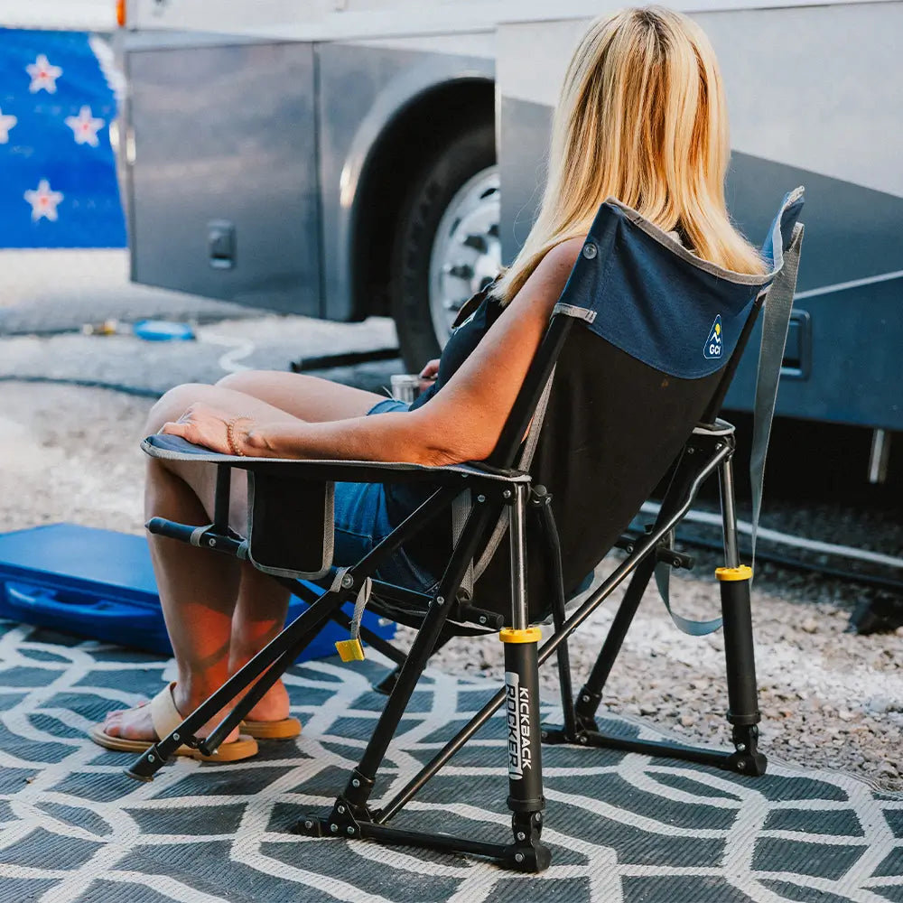 Smooth Motion Kickback Rocker - Choice 345 - Patented Spring-Action Rocking Chair for Camping Detail