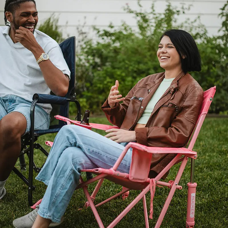 Smooth Motion Kickback Rocker - Choice 345 - Patented Spring-Action Rocking Chair for Camping Detail