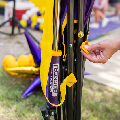 Luxury Camp College Comfort Pro Rocker - LSU Tigers - Choice 880 - RoadTrip Rocker Smooth Motion Camp Chair Detail