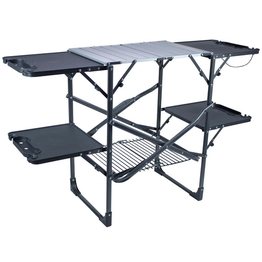 Compact Grilling Slim-Fold Cook Station - Choice 575 - Portable Compact BBQ Grilling Tool Set - Default Title