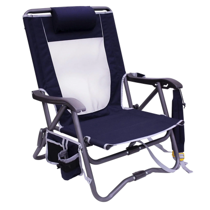 Telescoping Frame Bi-Fold Slim Event Chair - Choice 334 - Ultra-Lightweight Telescoping PackSeat Travel Stool - Indigo