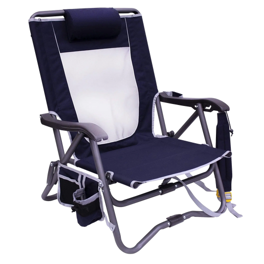 Telescoping Frame Bi-Fold Slim Event Chair - Choice 334 - Ultra-Lightweight Telescoping PackSeat Travel Stool - Indigo