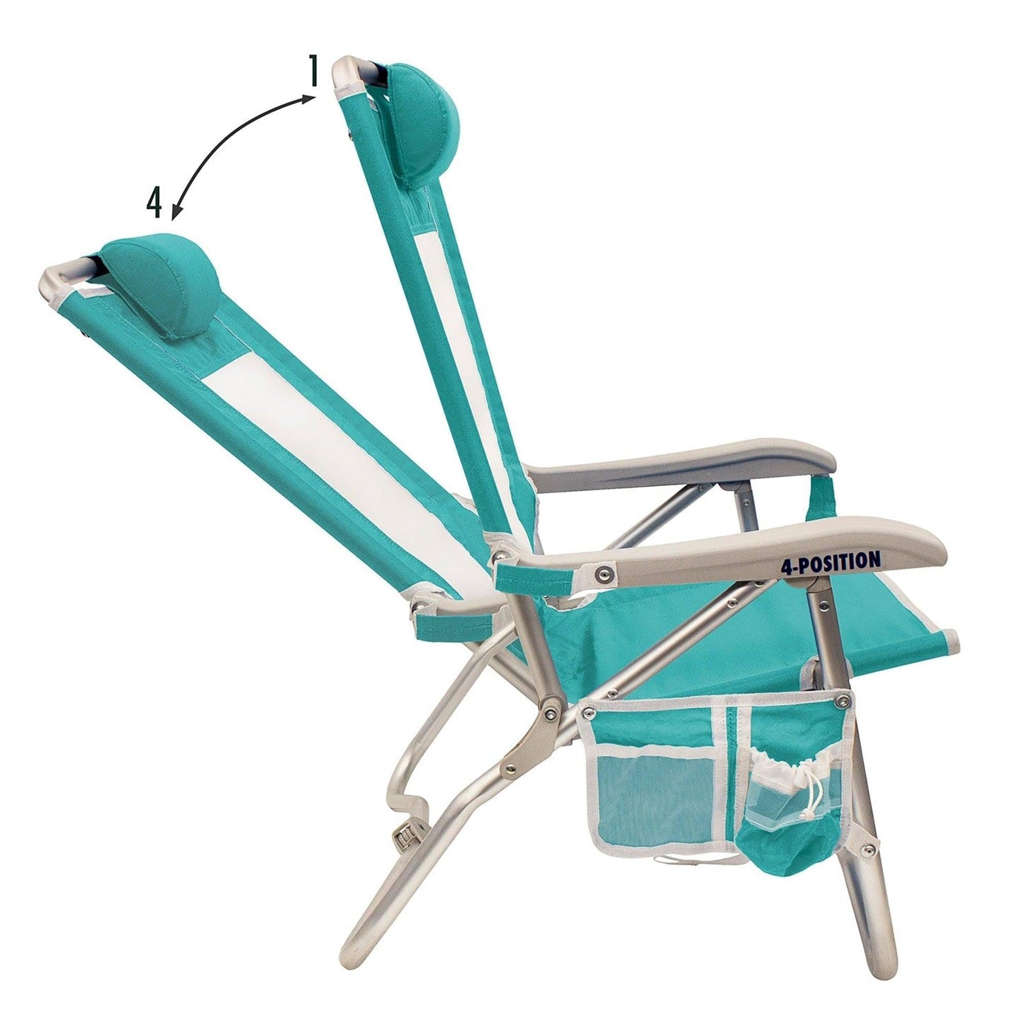 Rust-Resistant Aluminum Bi-Fold Beach Chair - Choice 601 - Rust-Resistant Aluminum Sand-Friendly Lounge Chair Detail