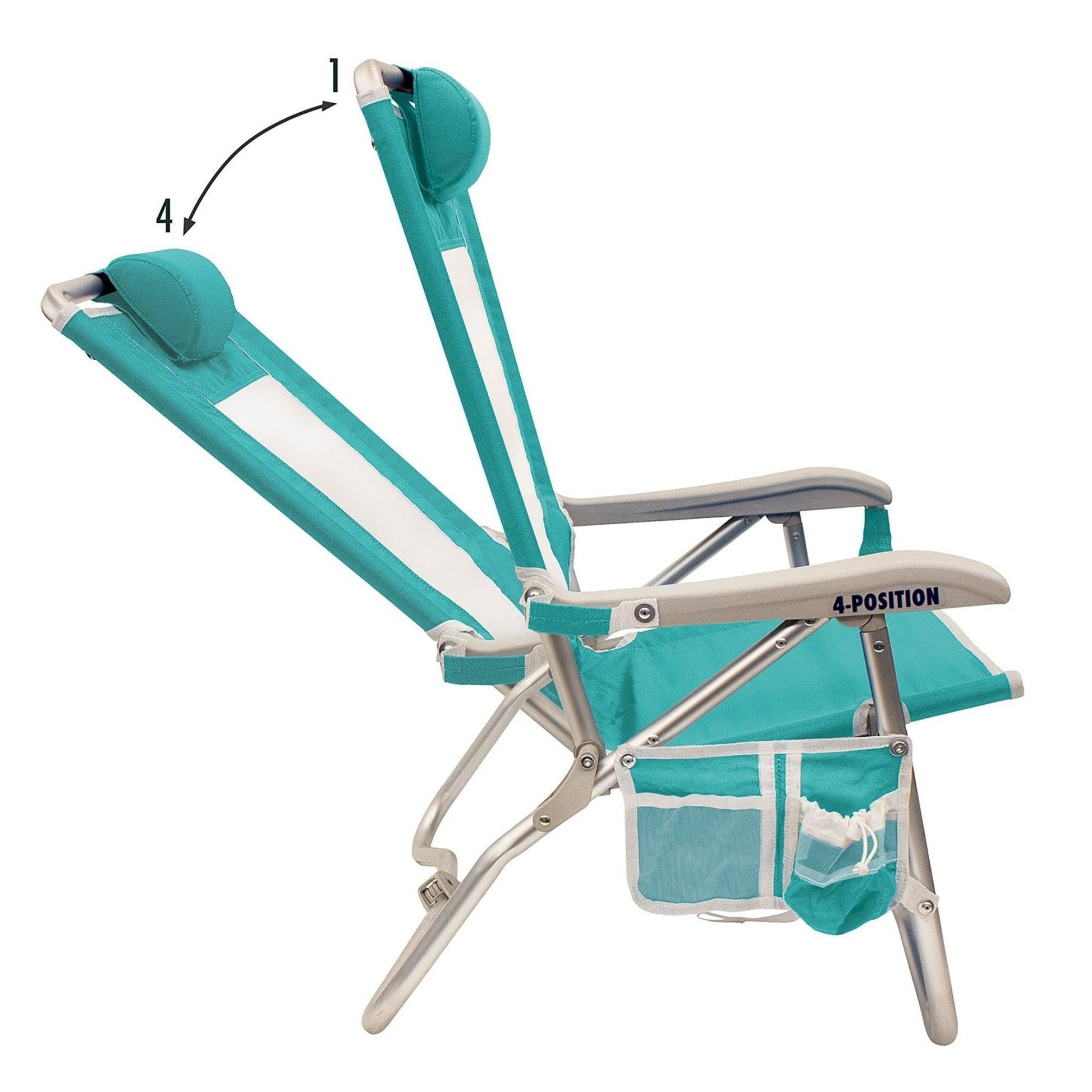 Rust-Resistant Aluminum Bi-Fold Beach Chair - Choice 601 - Rust-Resistant Aluminum Sand-Friendly Lounge Chair Detail