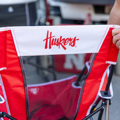 Luxury Camp College Comfort Pro Rocker - Nebraska Cornhuskers - Choice 161 - RoadTrip Rocker Smooth Motion Camp Chair Detail