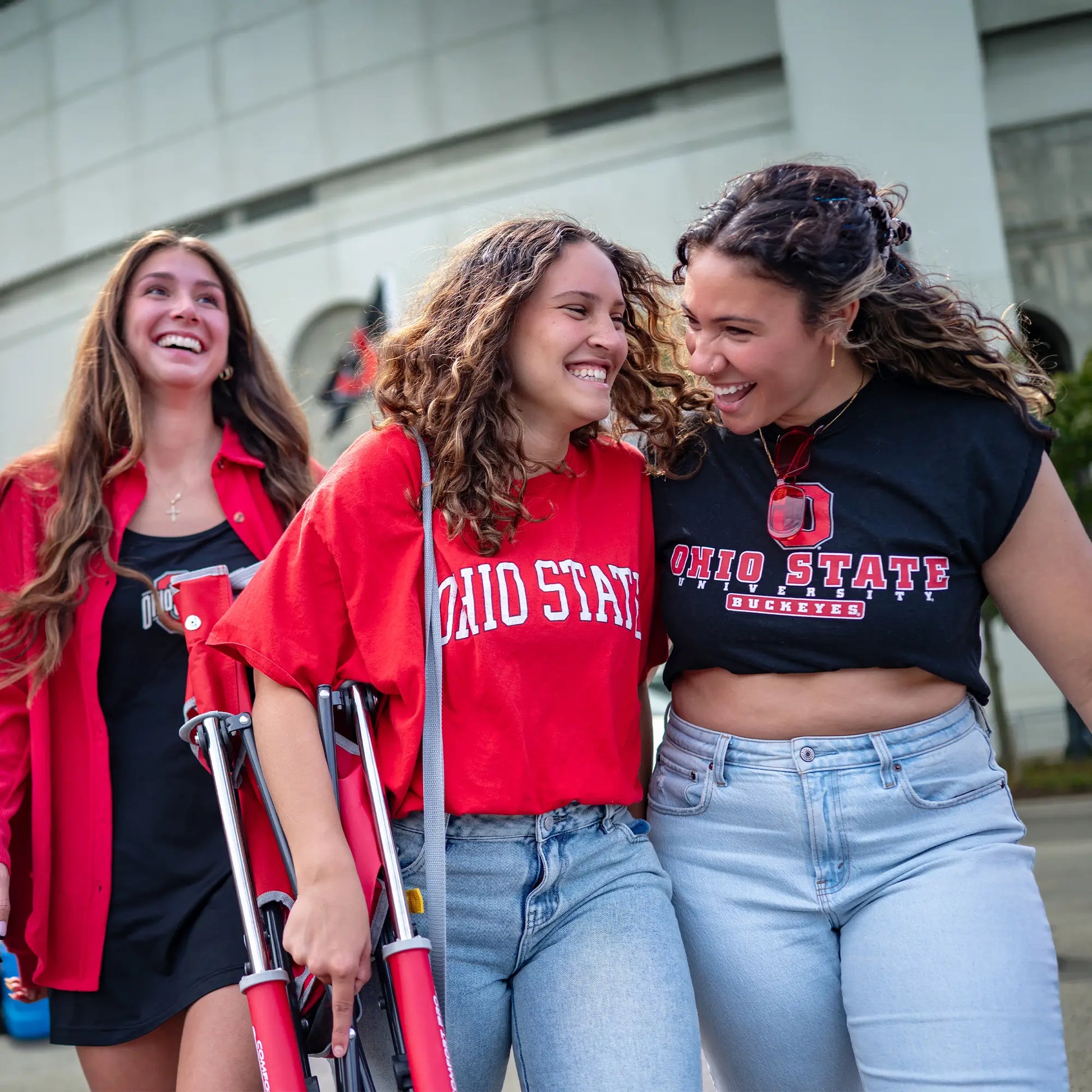 Patented Spring-Action College Comfort Pro Rocker - Ohio State Buckeyes - Choice 676 - RoadTrip Rocker Smooth Motion Camp Chair Detail