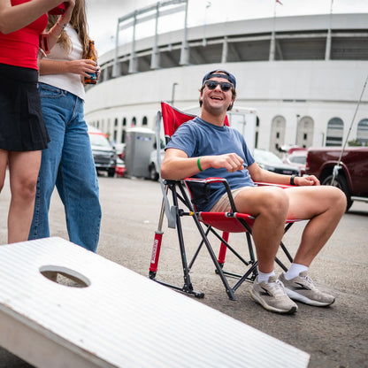 Patented Spring-Action College Comfort Pro Rocker - Ohio State Buckeyes - Choice 676 - RoadTrip Rocker Smooth Motion Camp Chair Detail