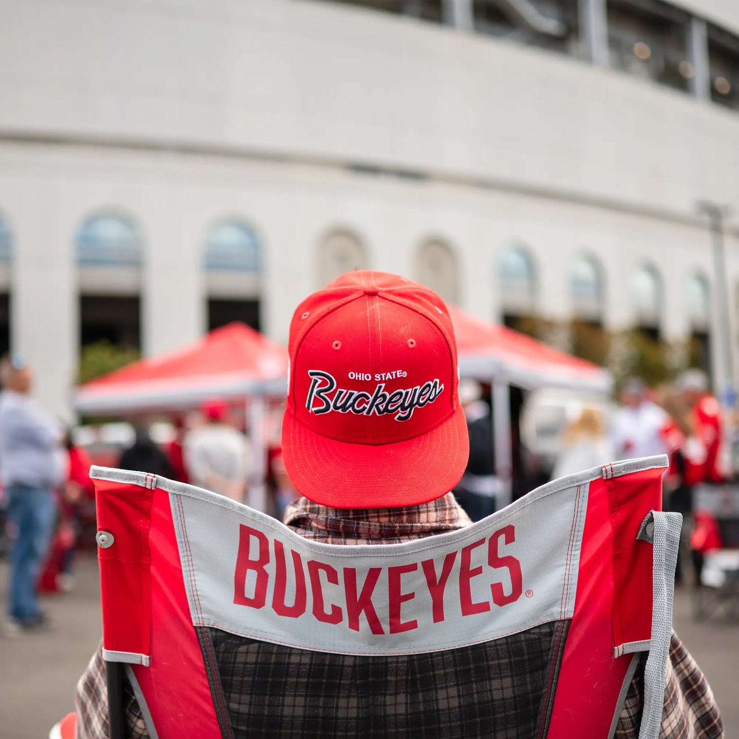 Patented Spring-Action College Comfort Pro Rocker - Ohio State Buckeyes - Choice 676 - RoadTrip Rocker Smooth Motion Camp Chair Detail