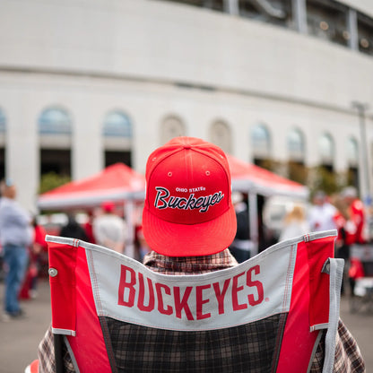Patented Spring-Action College Comfort Pro Rocker - Ohio State Buckeyes - Choice 676 - RoadTrip Rocker Smooth Motion Camp Chair Detail