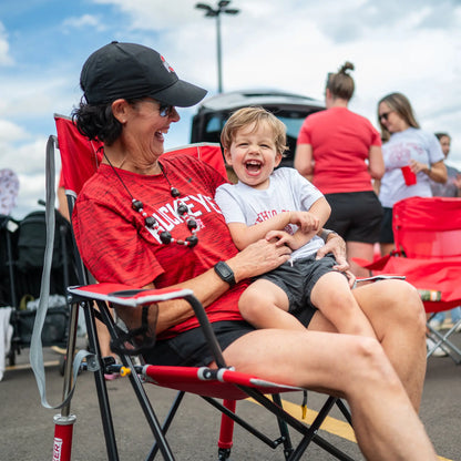 Patented Spring-Action College Comfort Pro Rocker - Ohio State Buckeyes - Choice 676 - RoadTrip Rocker Smooth Motion Camp Chair Detail