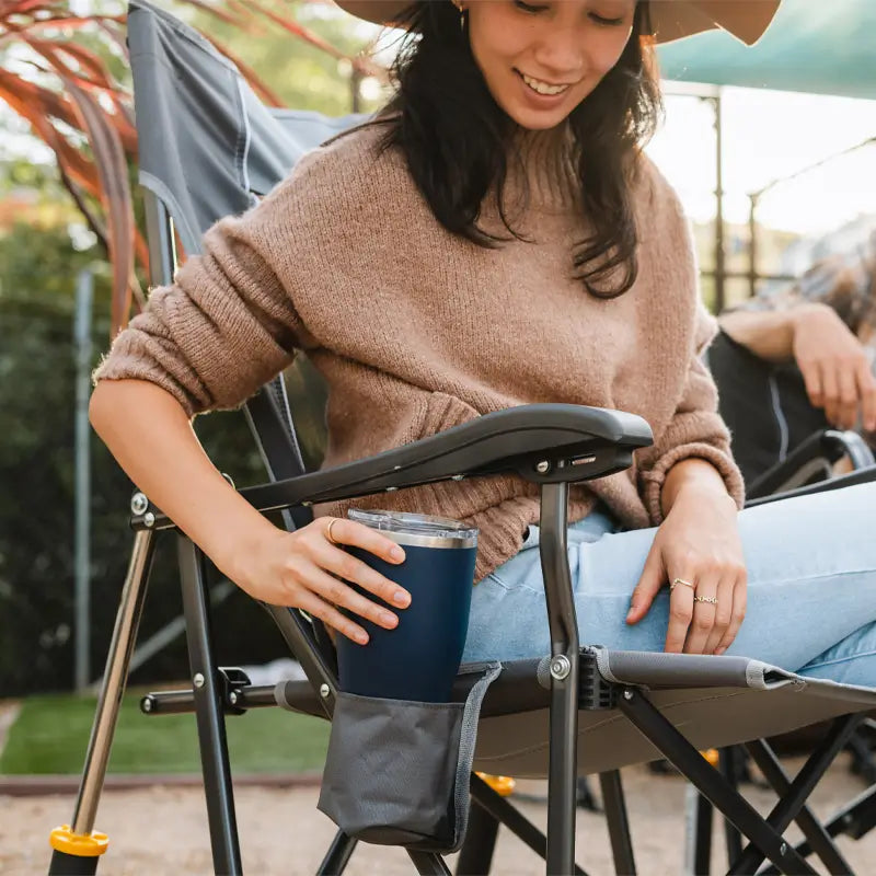 Heavy-Duty Freestyle RoadTrip Rocker - Choice 855 - Patented Spring-Action Rocking Chair for Camping Detail