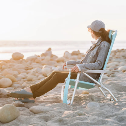 Rust-Resistant Aluminum Bi-Fold Beach Chair - Choice 601 - Rust-Resistant Aluminum Sand-Friendly Lounge Chair Detail