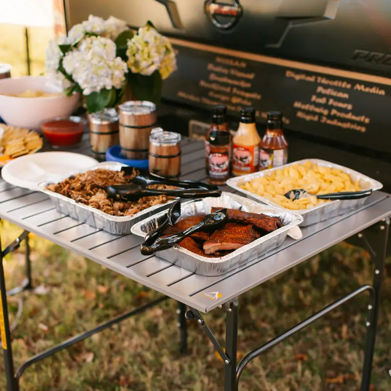 Multi-Functional Cook Slim-Fold Table - Choice 196 - Multi-Functional Heavy-Duty Grilling Table Counter Detail
