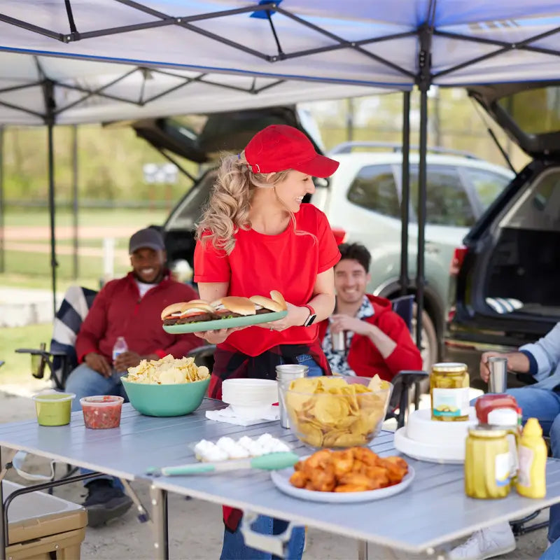 Heavy-Duty Grilling Slim-Fold Table XL - Choice 651 - Master Outdoor Kitchen Station for Tailgating & BBQ Detail