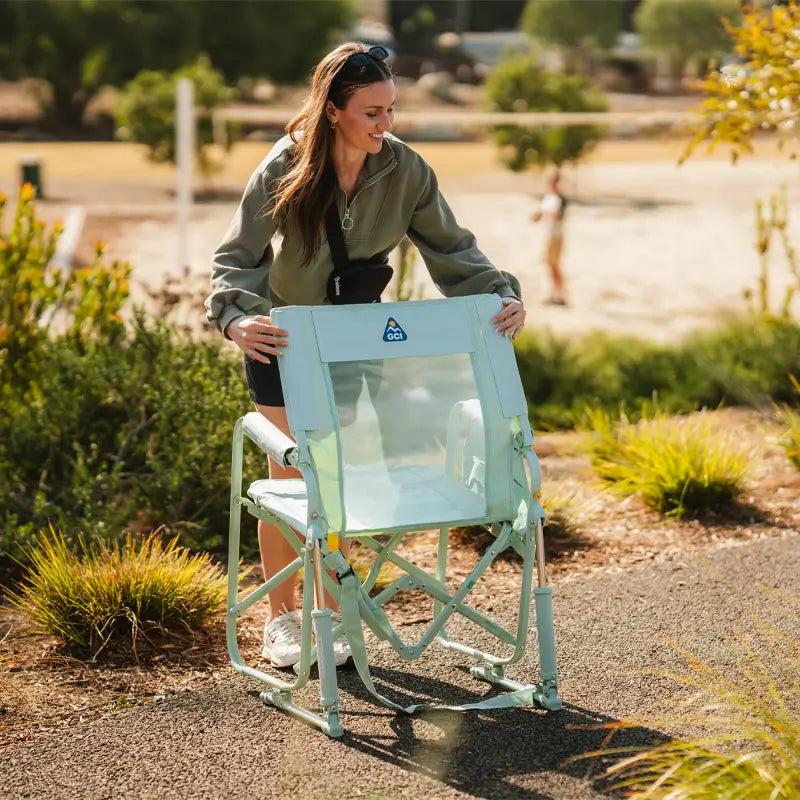 Luxury Camp Stowaway Rocker - Choice 794 - Freestyle Rocker Portable Outdoor Folding Chair Detail