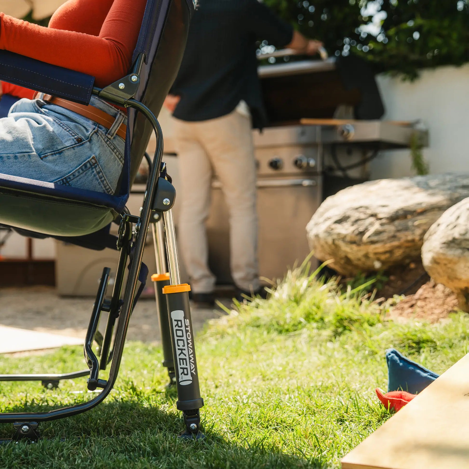 Luxury Camp Stowaway Rocker - Choice 794 - Freestyle Rocker Portable Outdoor Folding Chair Detail