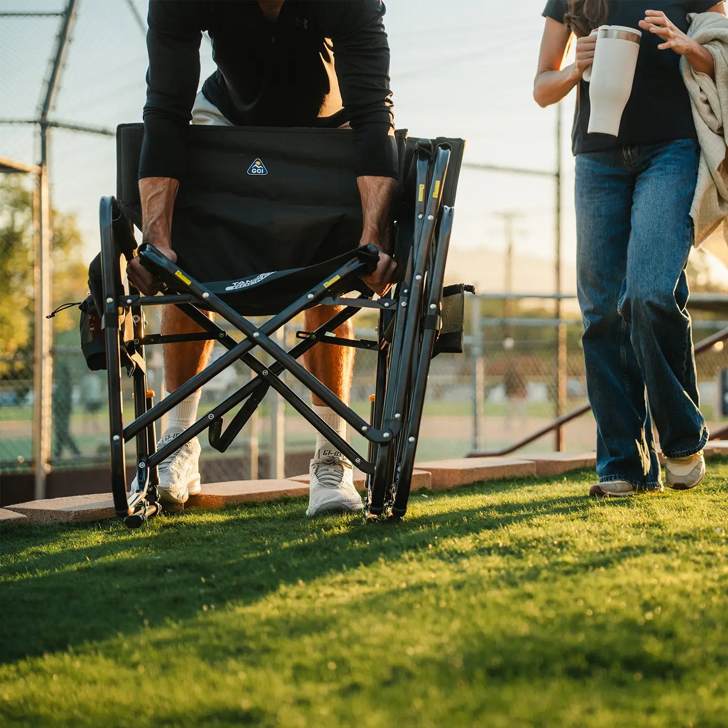 Patented Spring-Action Tandem Rocker - Choice 227 - RoadTrip Rocker Smooth Motion Camp Chair Detail