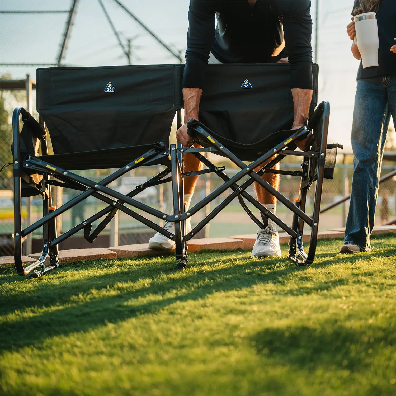 Patented Spring-Action Tandem Rocker - Choice 227 - RoadTrip Rocker Smooth Motion Camp Chair Detail
