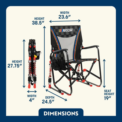 Heavy-Duty Freestyle Adjustable Rocker - NASCAR - Choice 899 - Freestyle Rocker Portable Outdoor Folding Chair Detail