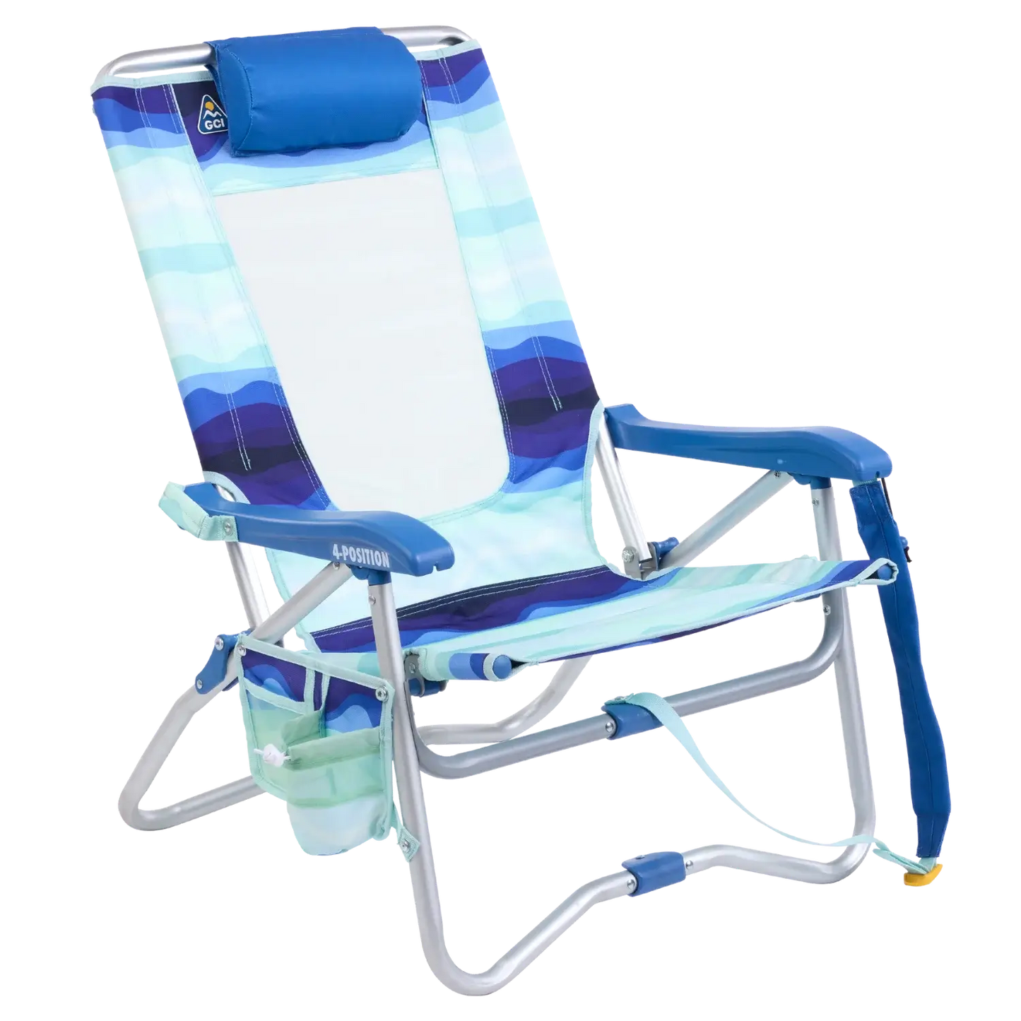 Rust-Resistant Aluminum Bi-Fold Beach Chair - Choice 601 - Rust-Resistant Aluminum Sand-Friendly Lounge Chair - Wave