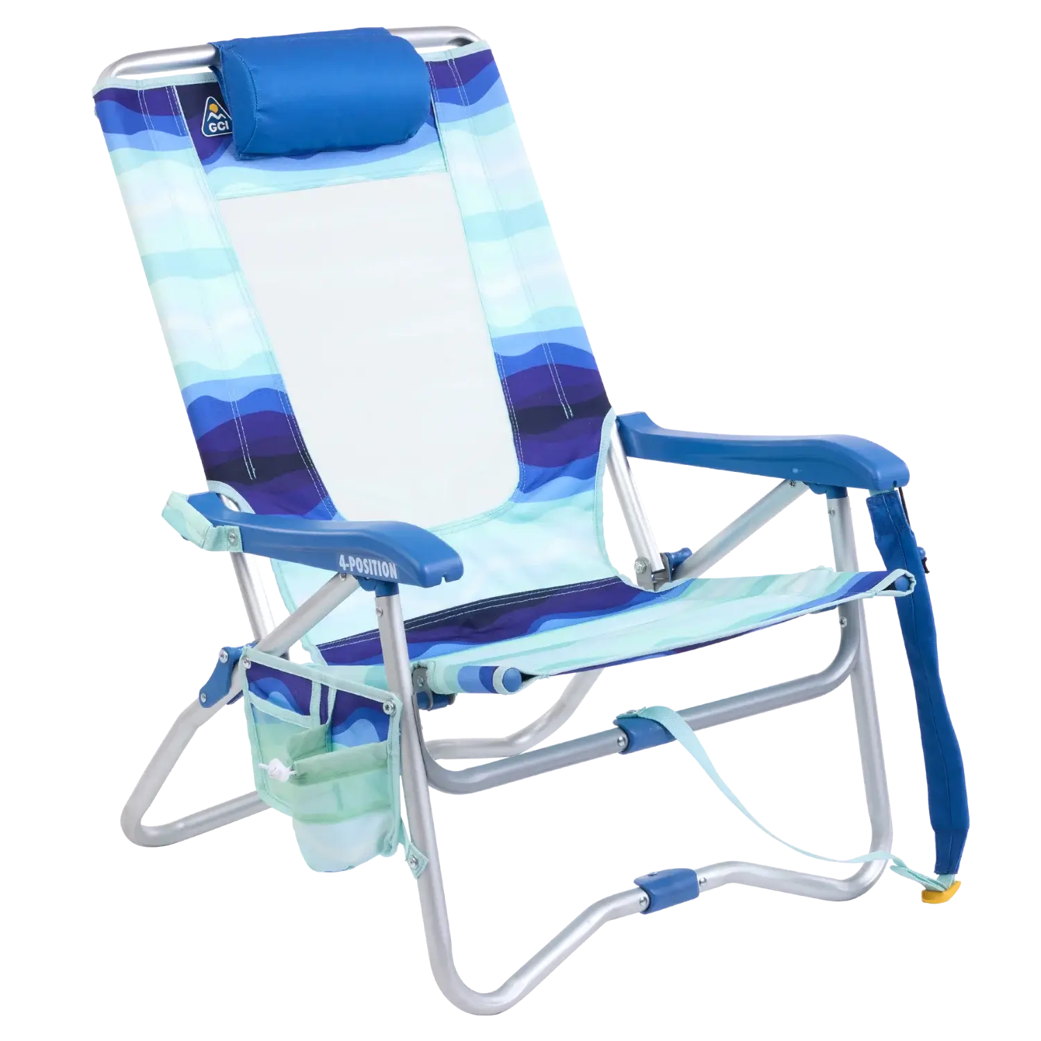 Rust-Resistant Aluminum Bi-Fold Beach Chair - Choice 601 - Rust-Resistant Aluminum Sand-Friendly Lounge Chair - Wave
