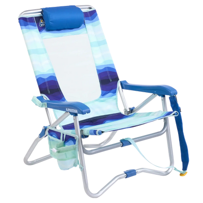 Rust-Resistant Aluminum Bi-Fold Beach Chair - Choice 601 - Rust-Resistant Aluminum Sand-Friendly Lounge Chair - Wave