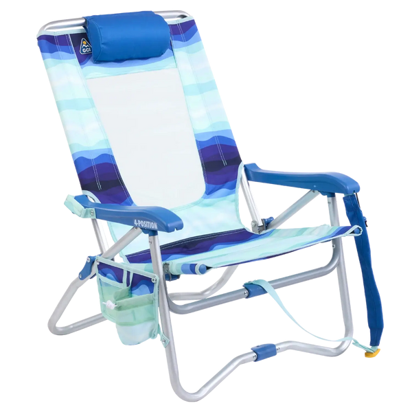 Rust-Resistant Aluminum Bi-Fold Beach Chair - Choice 601 - Rust-Resistant Aluminum Sand-Friendly Lounge Chair - Wave